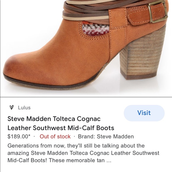 Steve Madden Toltecs Cognac Mid Calf boots - Picture 5 of 5